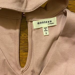 Monteau light pink cutout dress